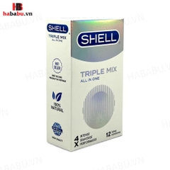 Bao cao su Shell Triple Mix hộp 12 chiếc kéo dài thời gian chính hãng