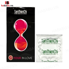 Bao cao su Tâm Thiên Chí Four In Love hộp 12 chiếc kéo dài thời gian chính hãng