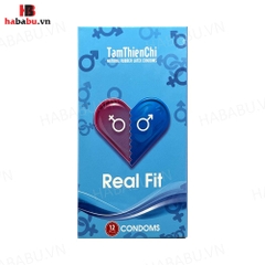Bao cao su trơn mỏng Tâm Thiện Chí Real Fit hộp 12 chiếc chính hãng