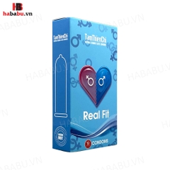 Bao cao su trơn mỏng Tâm Thiện Chí Real Fit hộp 12 chiếc chính hãng