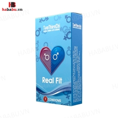 Bao cao su trơn mỏng Tâm Thiện Chí Real Fit hộp 12 chiếc chính hãng