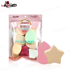 Bông mút trang điểm Keli Powder Puff set 13 miếng chính hãng