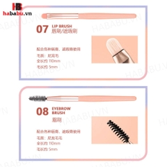 Bộ cọ trang điểm cá nhân 8 cây kèm bao da 70gr chính hãng