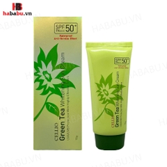 Kem chống nắng Cellio Green Tea Whitening Sun Cream 70gr chính hãng