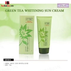 Kem chống nắng Cellio Green Tea Whitening Sun Cream 70gr chính hãng