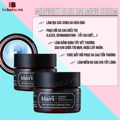 Kem dưỡng da Dear Klairs Midnight Blue Calming Cream 30ml chính hãng