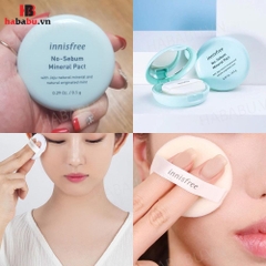 Phấn phủ dạng nén Innisfree No-Sebum Mineral Pact 8.5gr chính hãng