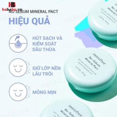 Phấn phủ dạng nén Innisfree No-Sebum Mineral Pact 8.5gr chính hãng