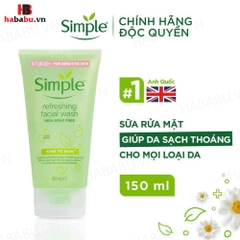Sữa rửa mặt Simple Refreshing Facial Wash Gel 150ml chính hãng