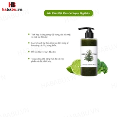 Sữa rửa mặt Wonder Bath Super Vegitoks Cleanser 300ml xanh chính hãng