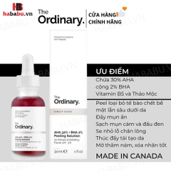 Serum The Ordinary AHA 30% BHA 2% Peeling Solution 30ml chính hãng