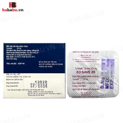 Tăng cường sinh lý nam Ed Save 20mg hộp 4 viên chính hãng