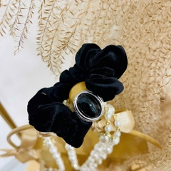 Scrunchies HimHip Phối Vải Nhung Đính Đá Sang Trọng 4cm