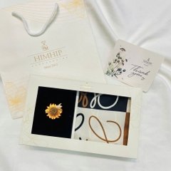 Set Quà Tặng Khăn Lụa Vuông Khổ 90 Kèm Cài Áo - 168 (giá đã bao gồm túi hộp, không kèm thiệp)