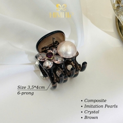 Kẹp Càng Cua HimHip Composite Hoa Phale Tím Gắn Hạt Giả Trai 3.5x4cm