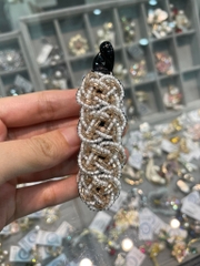 Kẹp móc dọc dây đan đá made in korea thời thượng 2.5*8.5cm
