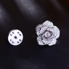 Pin Cài Áo HimHip Hoa Hồng Trắng Sang Trọng HKCC Đính Phale 1.9 cm