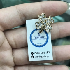 Pin Cài Áo HimHip Cỏ 4 Lá Mini May Mắn HKCC Đính Phale 1.5cm