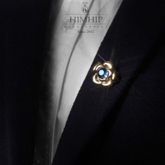 Trâm, Ghim Cài Áo Nhỏ HimHip Hoa Hồng Trơn Thanh Lịch Đính Phale 2,5cm - Trắng