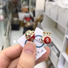 Pin Cài Áo HimHip Mèo Và Túi Thần Tài May Mắn HKCC Đính Phale 1,5cm