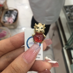 Pin Cài Áo HimHip Nam Nữ Chú Trâu Đỏ May Mắn HKCC Đính Phale 1cm