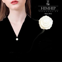 [Thiết kế] Pin Cài Áo HimHip Hoa Hồng Sang Trọng HKCC Khảm Trai 1,2cm