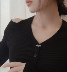 Trâm, Ghim Cài Áo Nhỏ HimHip Ba Hoa Sang Trọng HKCC Đính Phale 2,5 cm