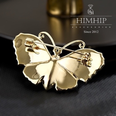 Trâm, Ghim Cài Áo HimHip Bướm Xanh Dương Sang Trọng HKCC Đính Phale 3*5cm