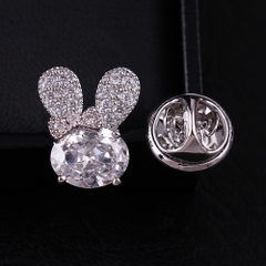 Pin Cài Áo HimHip Thỏ Nơ Đáng Yêu HKCC Đính Phale 1*1,5cm