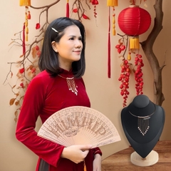 Kiềng Cổ HimHip Rèm Ngọc Châu Sa Quý Phái 15cm Phụ Kiện Áo Dài