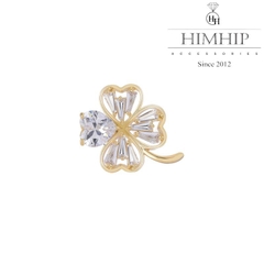 Pin Cài Áo HimHip Cỏ 4 Cánh May Mắn HKCC Đính Phale 1,7*1,7cm