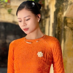 Set Trang Sức HimHip Kiềng Cổ 15cm, Cài Áo, Khuyên Tai Kèm Hộp Nhung Phụ Kiện Áo Dài