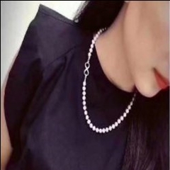 [Thiết Kế] Vòng Cổ HimHip Tinh Thể Ngọc Trai Mặt Khóa Số 8 Đính Phale Sang Trọng 48+0cm