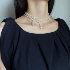 [Thiết Kế] Vòng Cổ HimHip Tinh Thể Ngọc Trai 5Li 4in1 Sang Trọng 120cm Phụ Kiện Áo Dài