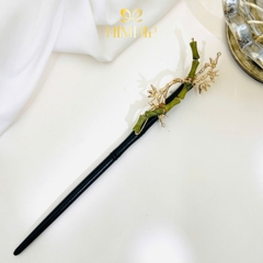 Trâm Cài Tóc HimHip HKCC Lục Trúc Kim Diệp 20cm Kèm Hộp Phụ Kiện Áo Dài