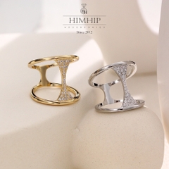 Cài Khăn 4 Chấu HimHip Size To Chữ L Sang Trọng HKCC Đính Phale 2cm - Trắng