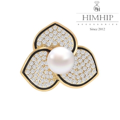 Pin Cài Áo HimHip Hoa Trà Thanh Lịch HKCC Mix Trai 2*2,4cm