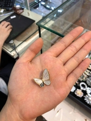 Trâm, Ghim Cài Áo HimHip Bướm Khảm Trai Đen Trắng Sang Trọng HKCC Đính Phale 2,3cm