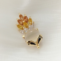 Trâm, Ghim Cài Áo HimHip Hồ Ly Đuôi Hồng Sang Trọng HKCC Đính Phale 1*2,5cm