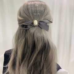 Kẹp bật vải viền xích đính trai thanh lịch 2.5*15cm
