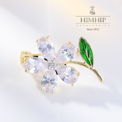 Trâm, Ghim Cài Áo Nhỏ HimHip Hoa 5 Cánh Đáng Yêu HKCC Đính Phale 1,7*2,5cm