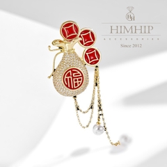 Trâm, Ghim Cài Áo HimHip Hà Bao Cổ Trang Sang Trọng HKCC Mix Trai 3,5*4,5cm