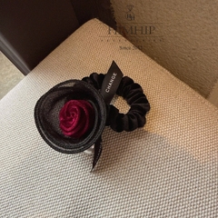 Dây Buộc Tóc HimHip Hoa Hồng Nhung Phối Hạt Giả Trai 5.5cm