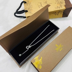 Vòng Cổ HimHip Minimal Pearl Lariat Mặt Tinh Thể Ngọc Trai 12ly Phối Dây Phale 2ly Lấp Lánh 60cm Kèm Hộp