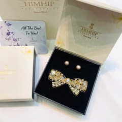 Set Quà 8/3 HimHip Khuyên Tai & Kẹp Bấm Kèm Túi Hộp Thiệp - 202