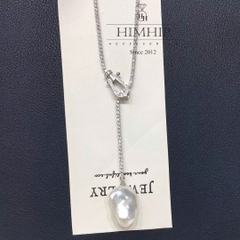 Vòng Cổ HimHip Minimal Pearl Lariat Mặt Trai Dị Phối Dây Phale 3ly Lấp Lánh 60cm Kèm Hộp