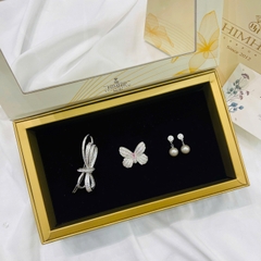Set Quà 8/3 HimHip Khuyên Tai, Cài Áo & Kẹp Mái Kèm Túi Hộp Thiệp - 1167