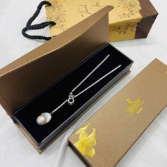 Vòng Cổ HimHip Minimal Pearl Lariat Mặt Trai Dị Phối Dây Phale 3ly Lấp Lánh 60cm Kèm Hộp