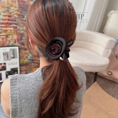 Dây Buộc Tóc HimHip Hoa Hồng Nhung Phối Hạt Giả Trai 5.5cm