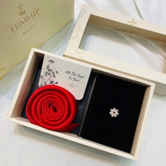 Set Quà HimHip Khăn Lụa Cao Cấp 53*53cm & Cài Áo Kèm Túi Hộp Thiệp - 1145